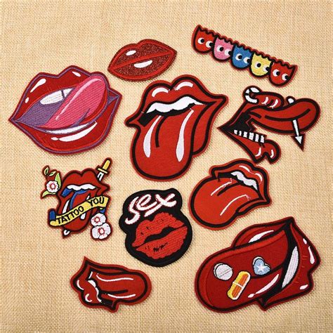 Buy 10pcsset Hot Funny Lips Pattern Iron On Patch