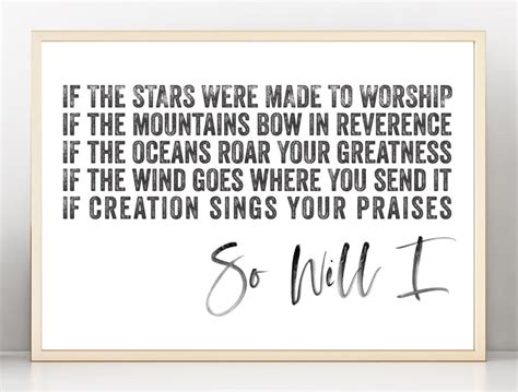 Wall Art Print Poster So Will I Hillsong Worship Song Lyrics Etsy