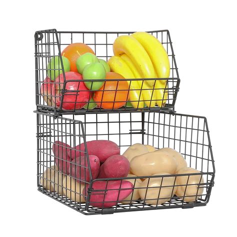 Buy X Cosrack Fruit And Vegetable Basket2 Tier Wall Ed And Countertop