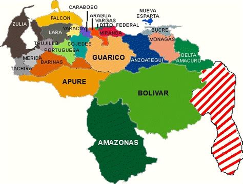 Estados De Venezuela Con Sus Capitales