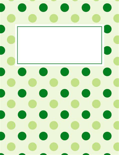 Free Printable Green Polka Dot Binder Cover Template Download The