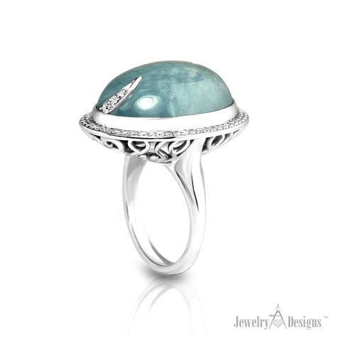 Cabochon Aquamarine Ring - Jewelry Designs Blog