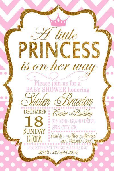 Princess Baby Shower Invitation Pink And Gold Baby Shower Etsy