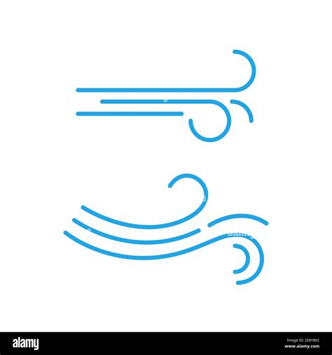 Icono De Línea De Viento Logotipo De Aire De Brisa Diseño De