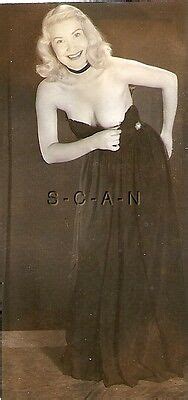 Org Vintage S S Nude Sepia Rp Well Endowed Blond Evening Gown Gives Peek Ebay