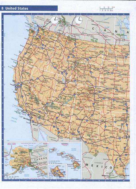 Map Of Usa With States Roads Cities Detailed Free Large Scale Map