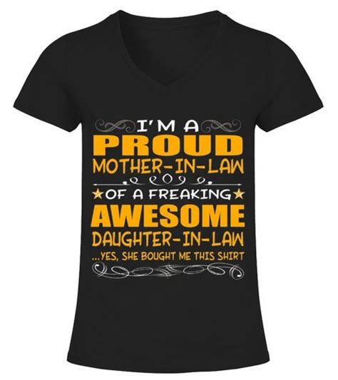Proud Mother In Law Of Freaking Awesome Daughter Law T Shirt Copy V