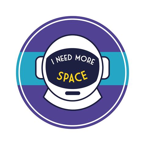 Space Circular Badge With Astronaut Helmet Line And Fill Style 1890217