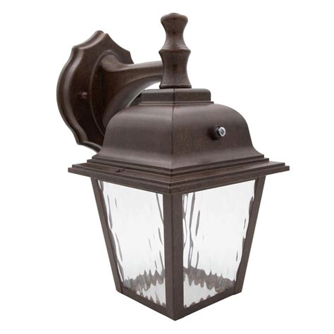 Maxxima Led Porch Lantern Outdoor Wall Light Aged Bronze W Clear