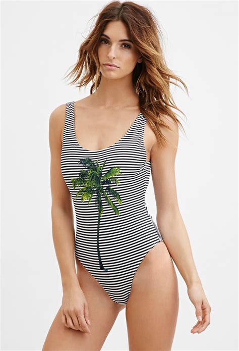 Get ready to create a whole new look with stylish clothing, shoes and accessories from forever21. Palm Graphic Striped One-Piece - Swimwear - One Piece ...