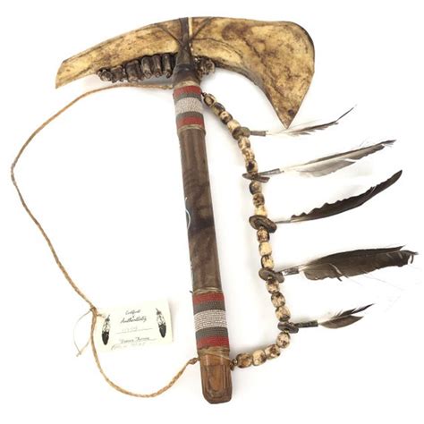 Lot Vtg Native American Apache Jaw Bone Tomahawk