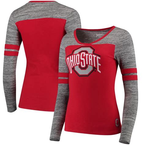 Ohio State Buckeyes Womens Juniors Secret Fan Long Sleeve T Shirt