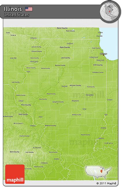 Free Physical 3d Map Of Illinois