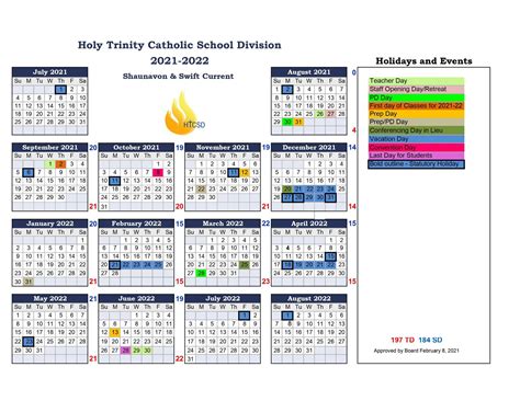 School Year Calendar About All Saints Catholic School