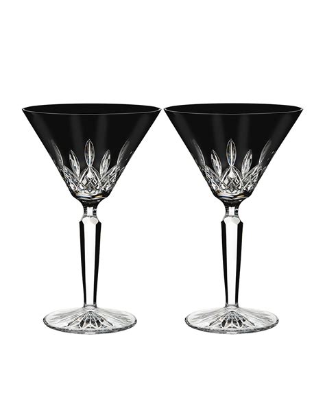 Waterford Crystal Set Of 2 Lismore Black Martini Glasses Neiman Marcus