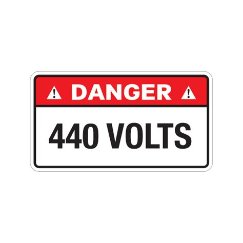 Printed Vinyl Danger 440 Volts Stickers Factory