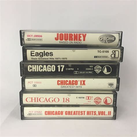 Cassette Tapes Chicago Eagles Journey Rock Music Lot 6 Used Cassette