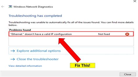 Fix Ethernet Doesnt Have A Valid Ip Configuration Error On Windows 11