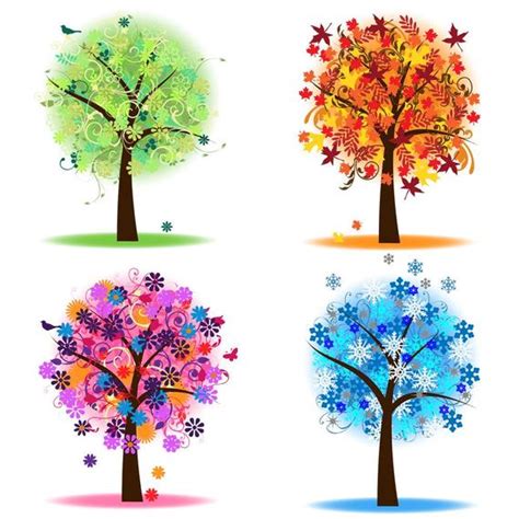 Amazing imagery for all your creative projects! Four Seasons Trees Clipart Clip Art Spring Summer Winter ...
