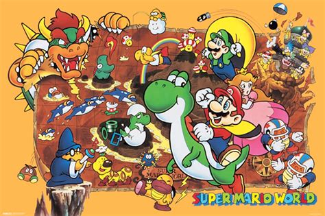 Nintendo Super Mario World Characters Poster