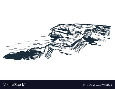 Rocky Cliff Drawing