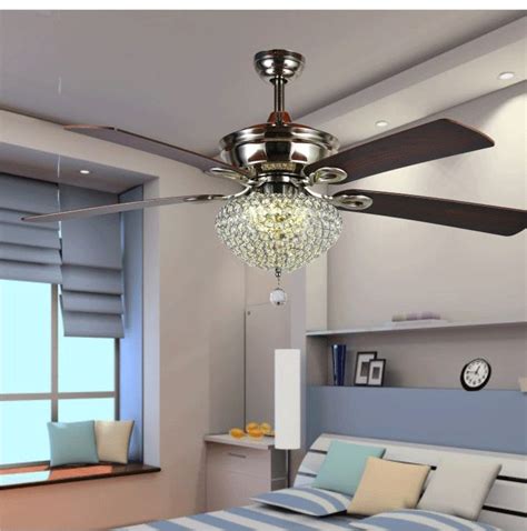 Ceiling fans are essential fittings to any for instance, one would choose a ceiling fan with many lights to serve the living room rather than the dining section or bedroom. 52inch K9 Crystal simple fashion dining room living room ...