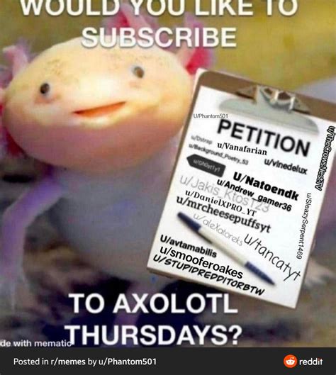 Let Axolotl Rule Thursday Rmemes