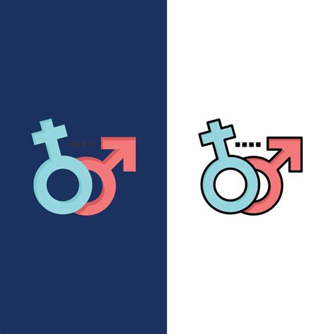Gender Male Female Symbol Icons Flat And Line Filled Icon Set Vector Blue Background 13142250