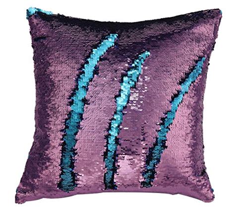 Urskytous Reversible Sequin Pillow Case Decorative Mermaid Pillow Cover