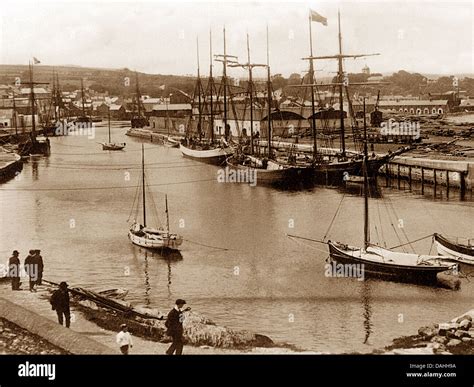 Wicklow Harbour Sailing Ships Early 1900s Stock Photo Alamy