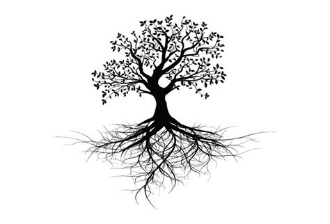Free Black And White Tree With Roots Download Free Black And White
