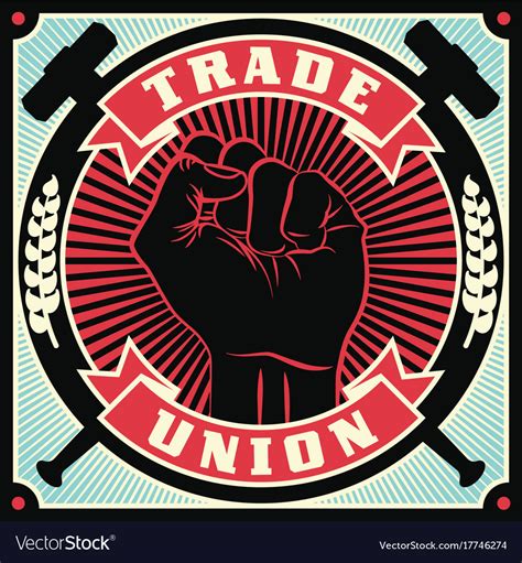 Trade Union Conceptual Retro Royalty Free Vector Image