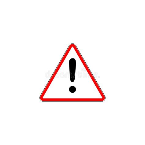 Red Exclamation Sign Danger Triangle Road Sign Stock Vector