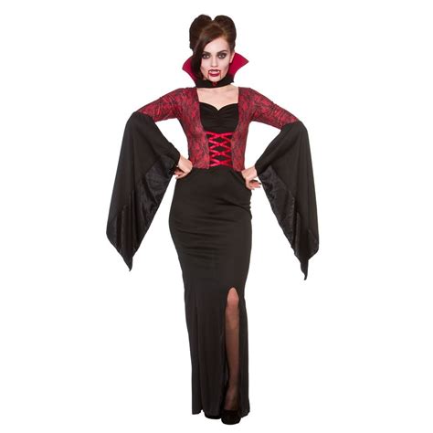 Ladies Halloween Vampire Queen Sexy Temptress Gothic Cape Fancy Dress