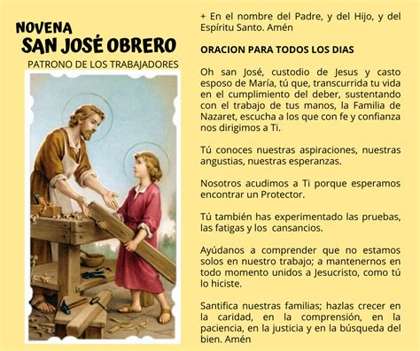 Novena A San JosÉ Obrero Primer Dia Oración Inicial San Jose Obrero