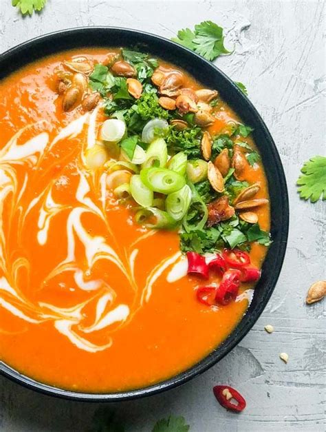 Spicy Thai Pumpkin Soup Recipe Hearty Dish Pumpkin Soup Paleo