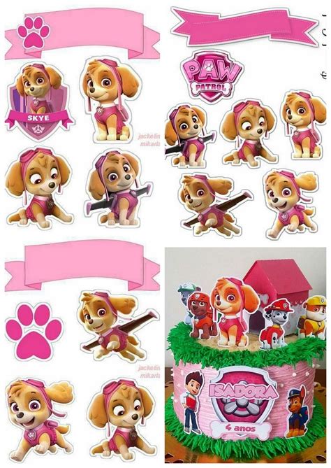 Paw Patrol Skye And Everest Personalised Cake Topper