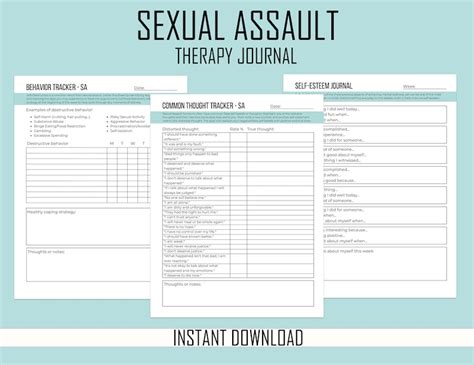 Printable Therapy Journal Sexual Assault Journaling Mental Health Self Esteem Self Help Etsy
