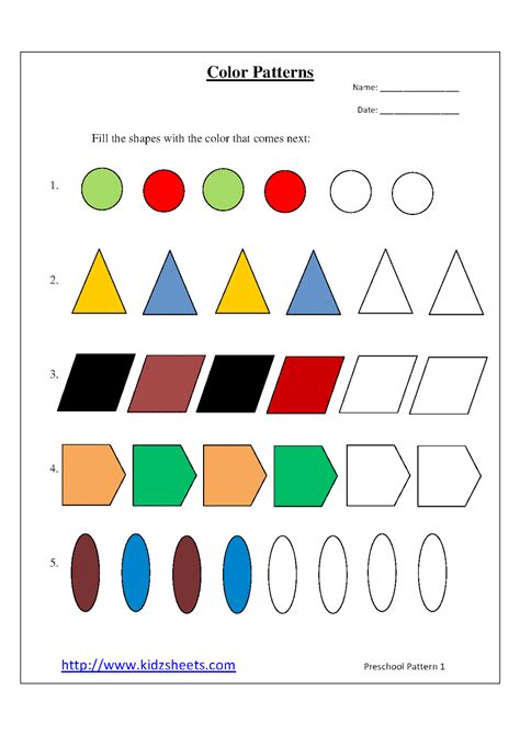 8 Best Images Of Patterns Free Printable Preschool Worksheets Free