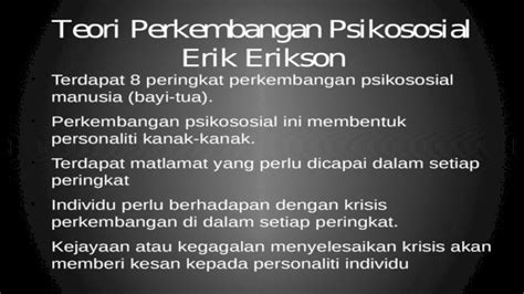 Seperti sigmund freud, erikson percaya bahwa kepribadian berkembang dalam beberapa. 1-Teori Perkembangan Psikososial Erik Erikson