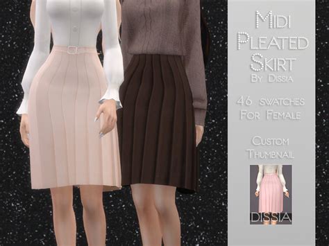 The Sims Resource Midi Pleated Skirt