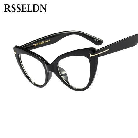 rsseldn new 2019 fashion cat eye glasses frames brand design vintage cat eye eyeglasses frame