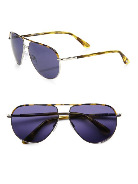 Tom Ford Cole Metal Aviator Sunglasses In Blue For Men Lyst