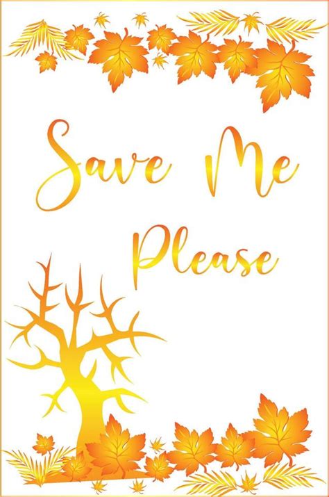 Save The World Poster Design Template With Text And Tree Illustration