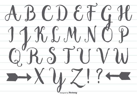 Hand Drawn Calligraphic Alphabet 135717 Vector Art At Vecteezy