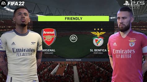 FIFA 22 PS5 Arsenal Vs Benfica Ft Jesus Zinchenko Friendly Match