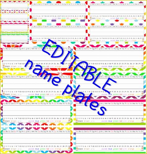Use any of the six available . Free Desk Name Plate Template Of Student Name Tags for ...