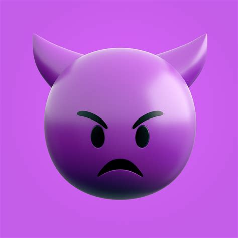 D Model Emoji Angry Devil Vr Ar Low Poly Cgtrader