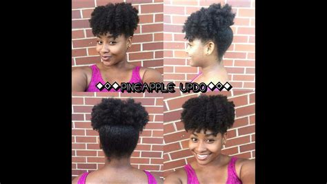 Quick And Easy Natural Hairstyles Pineapple Puff Updo 4c