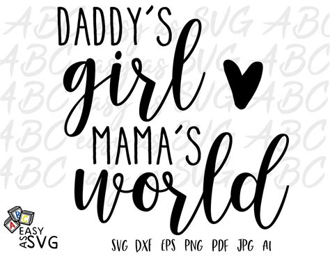 Daddys Girl Mamas World Svg Newborn Baby Girl Svg Etsy Uk